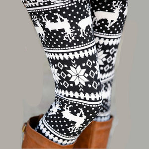 Women Snowflake Christmas Deer Print Leggings Girl Winter Legging Bottoms  Clothing Jeggings Large Size