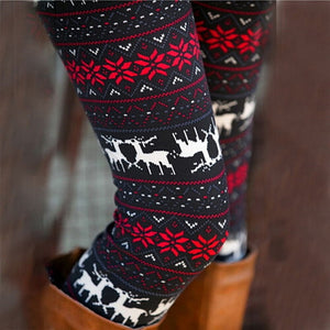 Women Snowflake Christmas Deer Print Leggings Girl Winter Legging Bottoms  Clothing Jeggings Large Size