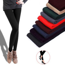 Load image into Gallery viewer, Women winter warm leggings skinny stretch fleece pants Women Casual Faux Velvet ankle-length Legging Knitted Thick Slim Leggings